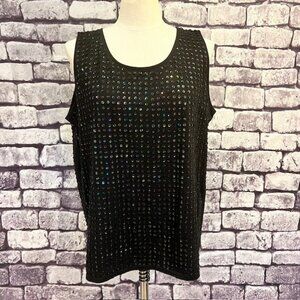 Valerie Stevens Black Sequined Tan Size Large